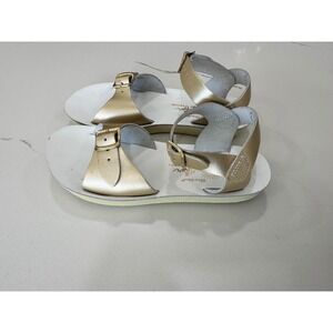 Salt Water Sandals Gold Leather Buckle Strap Kids Size 12 Fisherman Sandals
